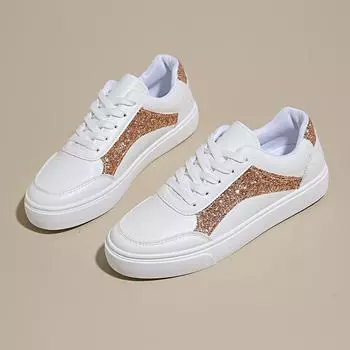 Кроссовки женские туфли белые балетки беговые кроссовки спортивные распродажа элегантные повседневные дизайнерские на платформе босиком женские трендовые удобные 35 золотой
