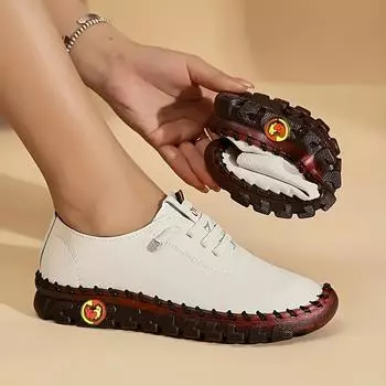 Кроссовки женские туфли лоферы на плоской подошве кожаные туфли для мам для женщин удобные мягкие туфли на платформе повседневные туфли Zapatos De Mujer 35