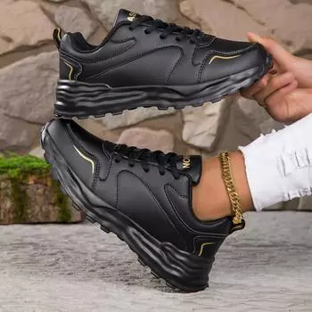 Кроссовки женские Уличная обувь женская повседневная обувь на шнуровке женская обувь женская обувь 35 чёрный