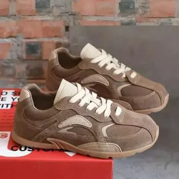 Кроссовки женские в стиле ретро, сочетающиеся по цвету, немецкие, 2025, осень, взрыв, плоская подошва, мягкая подошва, универсальные, легкие, спортивные, беговые, Forrest Gump 35 белый