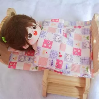 Кровать 20 см Кукольная кровать Кукольные аксессуары Мягкий кукольный спальный мешок Кукольное постельное белье DIY Игрушка no.2