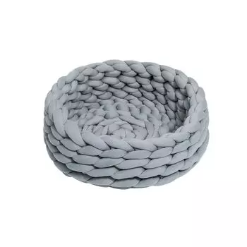 Кровать для домашних животных Alien Pet, кровать для кошек и собак, домик для кошек, тканая пушистая подушка, стильный домик для домашних животных, всесезонный, моющийся, толстый, плетеный из веревки, хлопок для кошек и собак (Серый) серый