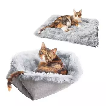 Кровать для домашних животных, собак, кошек, щенков, складная подушка для домашних животных, кошек, спящих домашних животных, мягкий квадратный плюшевый теплый коврик, одеяло, принадлежности для домашних животных, аксессуары