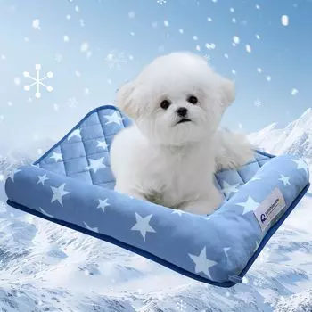 Кровать для домашних животных SunshineLife для кошек и собак L Cool Feeling для клещей Strong B Type Silicone For Star Pattern Navy [Teijin Filling] Кровать, Кровать, Форма, Прохладный, Q-MAX 0.45,