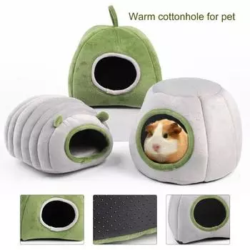 Кровать для хомяка, удобная, сохраняющая тепло, полузакрытая кровать-пещера, гнездо для ежа, маленький домик для домашних животных B серый