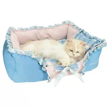 Кровать для кошек AmoSogno со съемной и моющейся подушкой, подходит для всех видов кошек, сохраняет тепло, коврик 61 x 52 x 18 см, сезоны, воздухопроницаемость, кровать,