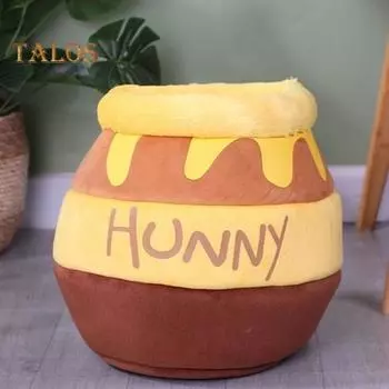 Кровать для кошек Honey Pot, зимний теплый спальный мешок для кошек, полуфиксированная кровать для кошек из мультфильмов, мягкая палатка для домашних животных, гнездо для котят и щенков жёлтый