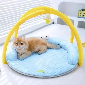 Кровать для кошек Кровать для собак Кровати для домашних кошек Мягкие дышащие, доступны для всех сезонов Моющаяся кроватка для домашних животных для щенков и кошек с нескользящим дном B