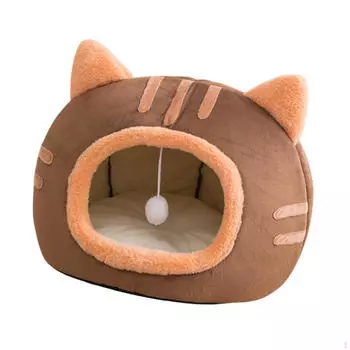 Кровать для кошек, пещера для домашних животных, осенне-зимняя будка, моющаяся палатка, полузакрытое гнездо для домашних кошек S