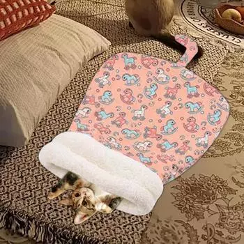 Кровать для кошек, спальный мешок, мешок для согревания котят, ветрозащитный мешок для кошек, плюшевый мешок для щенков, подушка для кошек, собак, щенков, домашних животных синий