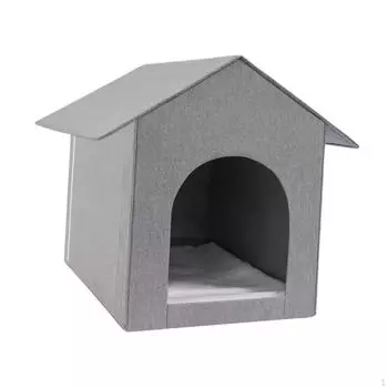 Кровать для кошек, укрытие для домашних животных, современный всесезонный мягкий пещерный дом для сна серый