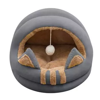 Кровать для кошки Полузакрытая кровать для кошки Кровать для собаки Four Seasons Удобная плюшевая кровать для домашних животных Не может быть разобрана S