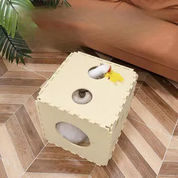 Кровать для кошки, съемная войлочная кровать, домик для конуры, мягкое гнездо для питомца, укрытие, складная пещера для котят 30x30cm