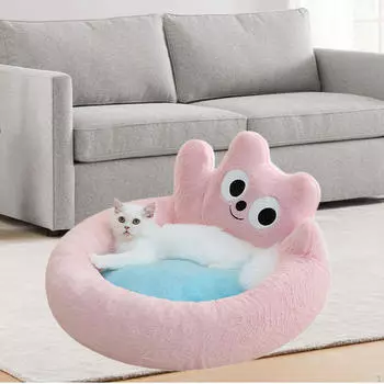 Кровать для кошки, уютная конура, гнездо для объятий, диван для питомца, диван для собаки, принадлежности для котенка и щенка M жёлтый