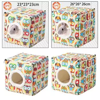 Кровать для кролика Теплый домик для сна и отдыха Подвесное укрытие для кролика Гнездо для мелких домашних животных Сахарный летающий поссум Шиншиллы Морские свинки Кролики Medium