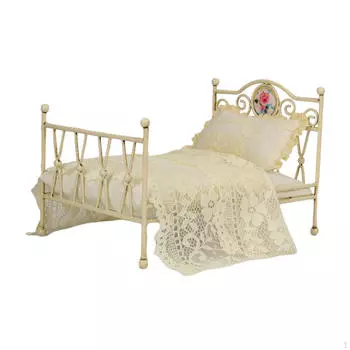 Кровать для кукольного домика 1/6, Мебель для спальни, Миниатюрные украшения, Аксессуары, Ролевая игра, A