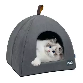 Кровать для питомца, кошка, домик для кошки, куполообразная кровать для питомца, куполообразный домик для питомца, кровать для кошки, домик для кошки, стильный домик для кошки для маленьких собак, кошки для собак, милые домашние собаки серый