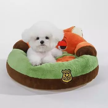 Кровать для собак, кошачья кровать, мультяшный питомец, осенне-зимний сон, удобное гнездо, будка для кошек и собак, теплый спальный коврик для маленьких щенков зелёный