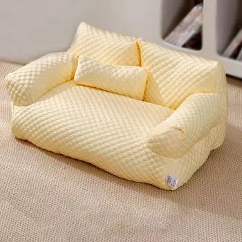 Кровать для собак, кровать для кошек, роскошный диван для кошек, теплое гнездо для кошек, кровать для домашних животных для маленьких и средних собак, удобная шелковая кровать для щенков, товары для животных 55x38x18CM жёлтый