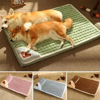 Кровать для собаки, удобная подушка для шеи, мягкая плюшевая зимняя кровать для кошек и собак, гнездо M зелёный