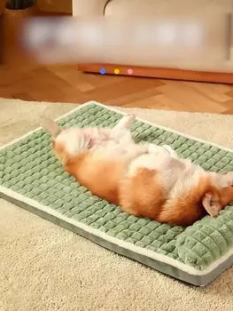 Кровать для собаки, удобная подушка для шеи, мягкая плюшевая зимняя спальная кровать для кошек и собак, гнездо для дома M кофейный