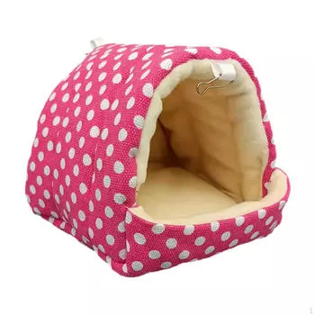 Кровать-домик для морской свинки, укрытие для зимнего теплого хомяка, пещера для шиншиллы M_pink