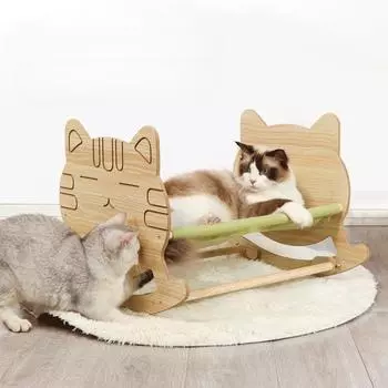 Кровать-гамак для кошек Настенная полка Настенные полки для кошек и жердочки из массива дерева Настенная мебель для кошек Настенная кровать для кошек для кошек и котят Easy 51x50x38cm
