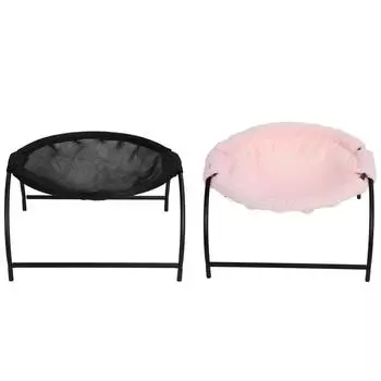 Кровать-гамак для кошек, стабильная структура, мягкий, удобный, дышащий, приподнятый, спальный гамак для котят Plush Style Pink