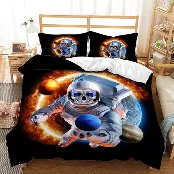 Кровать из трех частей Буква Китайский Пейзаж Графика Череп 3D Цифровой Печати Комплект 135 * 200 (two-piece set) 90g