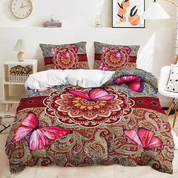 Кровать из трех частей с узором «корт» Бохо пододеяльник из двух частей спальня 135 * 200 (two-piece set) 90g