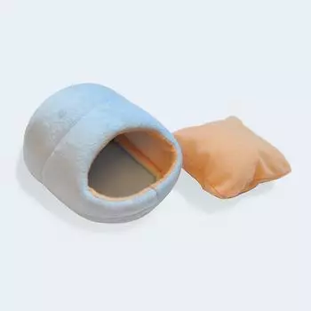 Кровать-клетка для мелких животных для хомяка, морской свинки, грызунов, крысы, ежа - Домик для питомца Уютное гнездо Укрытие Милый мультяшный дизайн 11x8x7cm синий