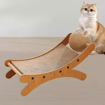 Кровать-когтеточка для кошек для домашней мебели, мини-пляжное кресло для питомца с шариком для царапания Corrugated paper