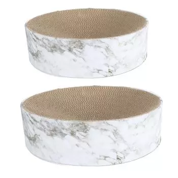 Кровать-когтеточка для кошек, гофрированная бумажная мебель, круглая доска-когтеточка для кошек, коврик для среднего и большого размера Small Size, Diameter: Approx.