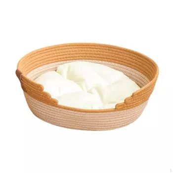 Кровать-корзина с подушкой, дышащая, для всех, домик для кошек и собак в помещении M