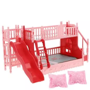 Кровать Мебель Lil Critters Ldealhouse Каркас Кукольный Домик Спальня Пластиковые Аксессуары Ящик для Кукол Кухня розовый