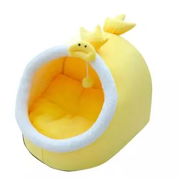 Кровать-пещера для кошек, мультяшная, милая, ветрозащитная, полузакрытая, теплая, для дома, для ежедневного использования