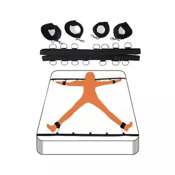 Кровать Связывание Ограничения БДСМ Секс Наручники Кровать Секс Связывание Романтика Ремни Для Пары, Секс Игрушки Набор Манжеты На Лодыжки