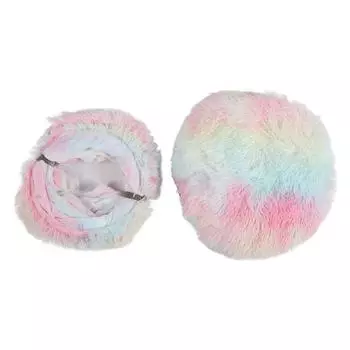 Кровать-туннель для кошек, мягкая, теплая, красочная, моющаяся, трубчатая кровать для кошачьего убежища с шариковой подвеской для домашнего котенка