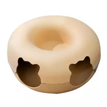 Кровать-туннель для кошек с 2 вентилируемыми окнами, съемная моющаяся кровать из фетра для кошек с застежкой-молнией Large