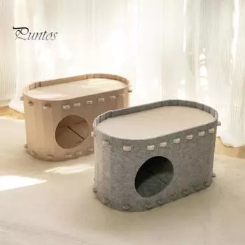 Кровати-пещеры для кошек для крупных кошек весом до 22 фунтов. Двухслойный кошачий домик с круговым охватом на 360 градусов. Войлочное кошачье гнездо. Прочное закрытое убежище для кошек для снятия стресса. верблюд