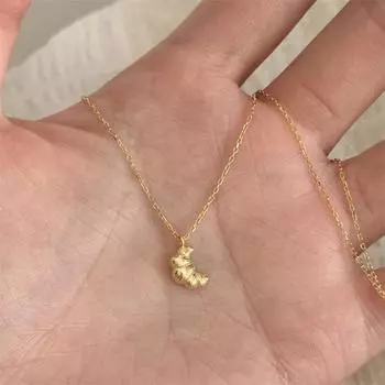 Круассан Дизайн Шарм Ожерелье Для Женщин Дружба Подвеска Чокер Девушка Лучший Подарок Модные Ювелирные Изделия A1