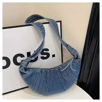 Круассан из денима круассан 2024 летняя новая французская средневековая сумка нишевый дизайн сумка-мессенджер трендовая сумка-мессенджер