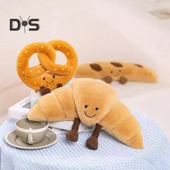 Круассан плюшевая игрушка имитация хлеба мягкие плюшевые игрушки мягкая еда подушка игрушка для снятия стресса для детей взрослых A