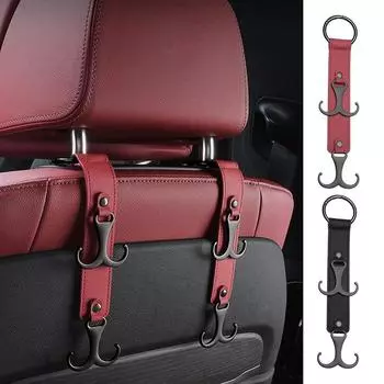 Крючки для автомобильных сидений Крючки для автомобильных вешалок Крючки для подголовников Универсальная кожаная вешалка Крючок для автомобильной сумки Крючок для хранения в автомобиле Аксессуары для салона автомобиля красный