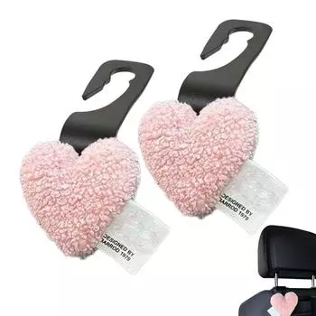 Крючки для автомобильных сидений, подголовники в форме сердца, мультяшные крючки для подголовников, 2 шт., экономящая место вешалка для заднего сиденья, симпатичная вешалка для хранения вещей france