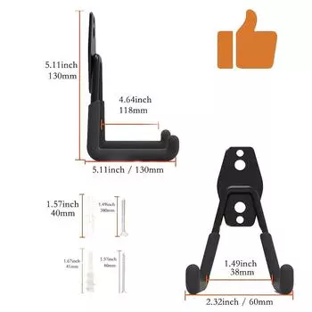 Крючки для гаража повышенной прочности для лестниц и инструментов, настенная вешалка для гаража и органайзер - держатель для инструментов U-образный крючок с противоскользящим покрытием