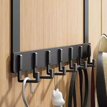Крючки для хранения над дверью, 6 крючков, одежда, пальто, шляпа, вешалка для полотенец, домашний органайзер, стойка, держатель для кухонных принадлежностей для ванной комнаты 11cm H белый
