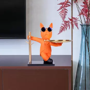 Крючки для хранения, подвесной органайзер, держатель для настольных офисных ювелирных изделий, поднос для ключей, статуя собаки из смолы для колец