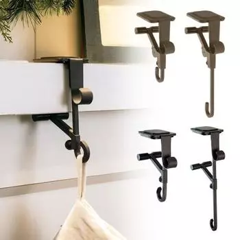 Крючки для камина, вешалки для гирлянд, грузоподъемность 20 фунтов, простая установка, без сверления, металлические крючки для камина, вешалки для чулок чёрный
