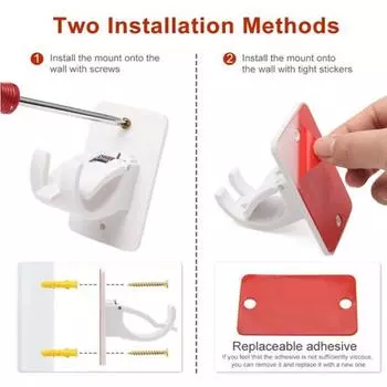 Крючки для карнизов, 2 шт. Два способа установки 2pcs белый